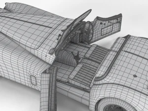 Jaguar XK140 1954 HQ interior 3D Model