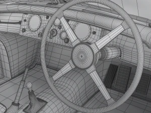 Jaguar XK140 1954 HQ interior 3D Model