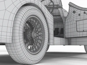 Jaguar XK140 1954 HQ interior 3D Model