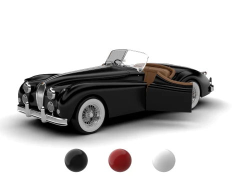 Jaguar XK140 1954 HQ-Interieur 3D Modell