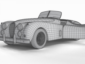 Jaguar XK140 1954 HQ interior Modelo 3D