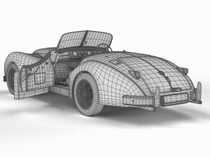 Jaguar XK140 1954 HQ interior Modelo 3D