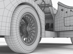 Jaguar XK140 1954 HQ interior Modelo 3D
