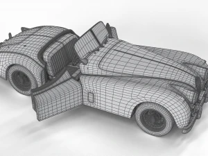 Jaguar XK140 1954 HQ interior 3D Model