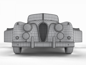 Jaguar XK140 1954 HQ interior Modelo 3D