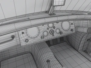 Jaguar XK140 1954 HQ interior 3D Model
