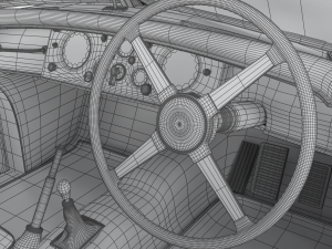 Jaguar XK140 1954 HQ interior Modelo 3D