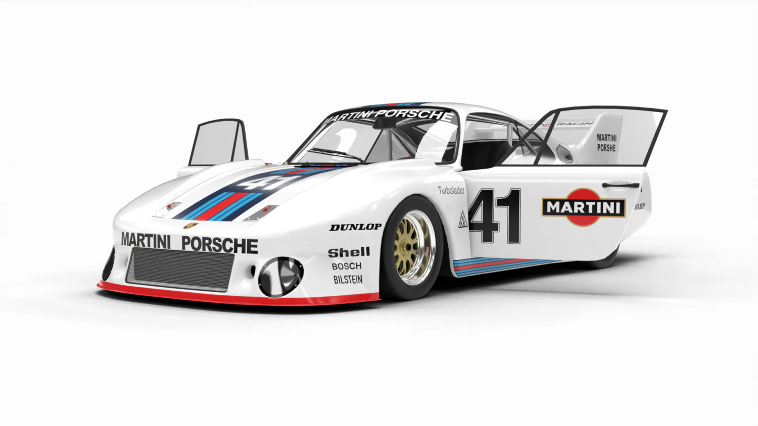 Porsche 935-77 1977 Martini Racing HQ interior 3D Model .c4d .max .obj .3ds .fbx .stl .blend 