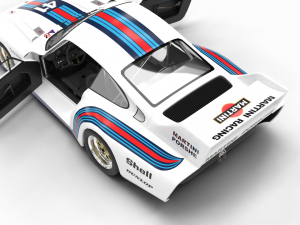 Porsche 935-77 1977 Martini Racing HQ interior 3D Model