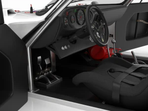Porsche 935-77 1977 Martini Racing HQ interior 3D Model