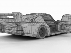 Porsche 935-77 1977 Martini Racing HQ interior 3D Model