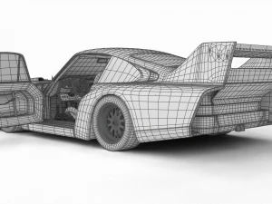 Porsche 935-77 1977 Martini Racing HQ interior 3D Model
