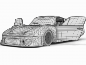 Porsche 935-77 1977 Martini Racing HQ interior 3D Model