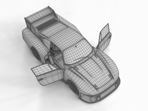 Porsche 935-77 1977 Martini Racing HQ interior 3D Model