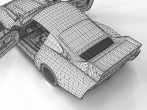 Porsche 935-77 1977 Martini Racing HQ interior 3D Model