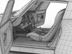 Porsche 935-77 1977 Martini Racing HQ interior 3D Model