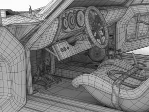 Porsche 935-77 1977 Martini Racing HQ interior 3D Model