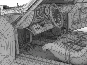 Porsche 935-77 1977 Martini Racing HQ interior 3D Model