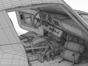Porsche 935-77 1977 Martini Racing HQ interior 3D Model