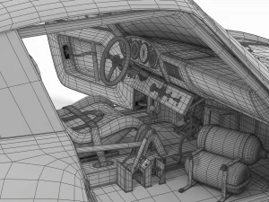 Porsche 935-77 1977 Martini Racing HQ interior 3D Model