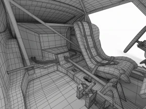 Porsche 935-77 1977 Martini Racing HQ interior 3D Model