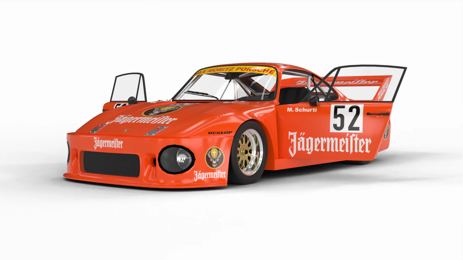 Porsche 935 77 1977 52 Jagermeister Racing HQ interior 3D Model .c4d .max .obj .3ds .fbx .stl .blend 