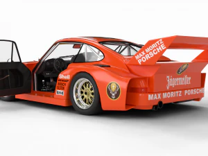 Porsche 935 77 1977 52 Jagermeister Racing HQ interior 3D Model