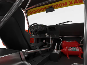 Porsche 935 77 1977 52 Jagermeister Racing HQ interior 3D Model