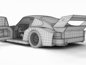 Porsche 935 77 1977 52 Jagermeister Racing HQ interior Modèle 3D