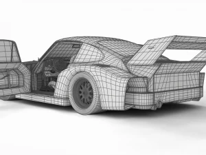 Porsche 935 77 1977 52 Jagermeister Racing HQ interior 3D Model