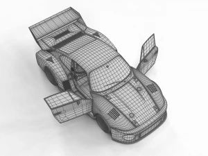 Porsche 935 77 1977 52 Jagermeister Racing HQ interior 3D Model