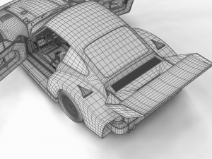 Porsche 935 77 1977 52 Jagermeister Racing HQ interior Modèle 3D