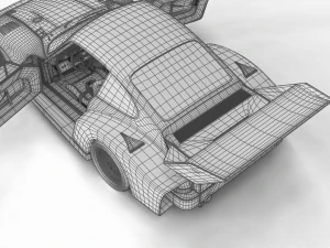 Porsche 935 77 1977 52 Jagermeister Racing HQ interior 3D Model