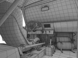 Porsche 935 77 1977 52 Jagermeister Racing HQ interior 3D Model