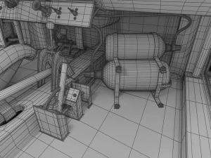 Porsche 935 77 1977 52 Jagermeister Racing HQ interior 3D Model