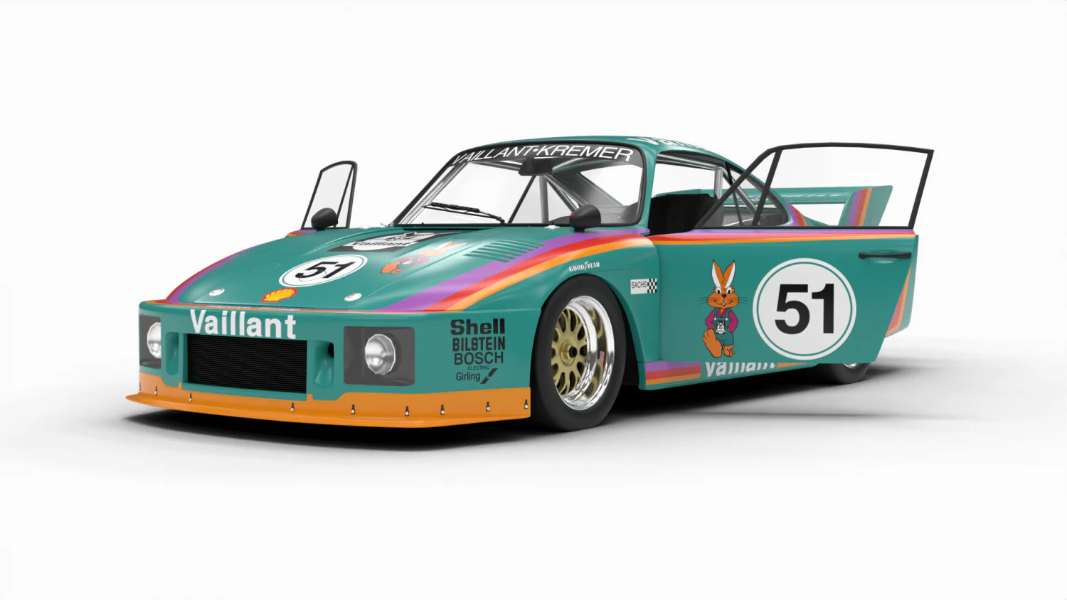 Porsche 935 K2 1977 Kremer Racing HQ 3D Model .c4d .max .obj .3ds .fbx .stl .blend 