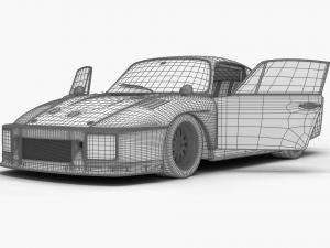 Porsche 935 K2 1977 Kremer Racing HQ 3D Модель