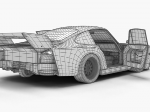 Porsche 935 K2 1977 Kremer Racing HQ 3D Модель