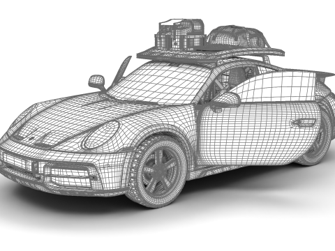 Porsche 911 Dakar 2023 HQ interior 3D Модель