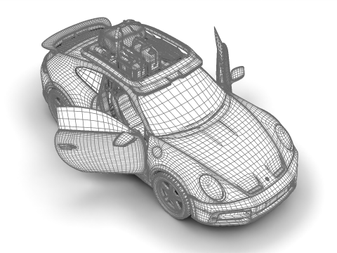 Porsche 911 Dakar 2023 HQ interior 3D Модель