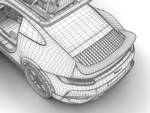Porsche 911 Dakar 2023 HQ interior 3D Модель