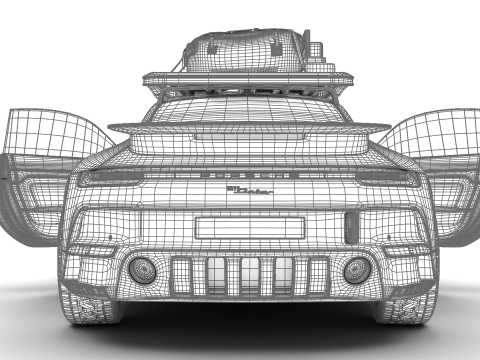 Porsche 911 Dakar 2023 HQ interior 3D Модель