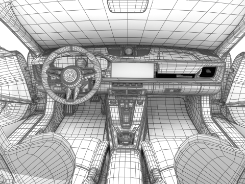 Porsche 911 Dakar 2023 HQ interior 3D Модель