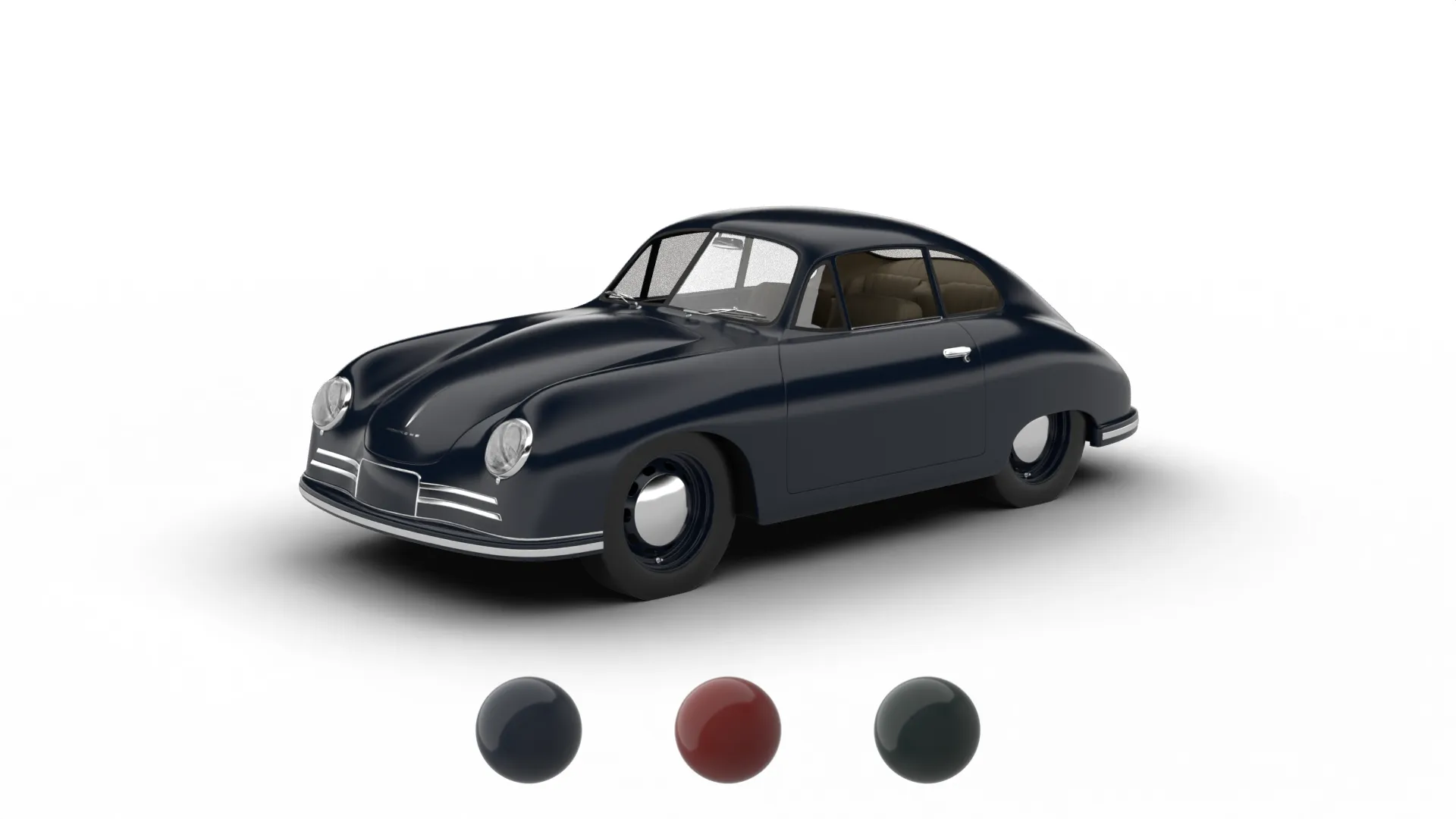 Porsche 356-2 Coupe 1948 3D Model .c4d .max .obj .3ds .fbx .stl .blend 