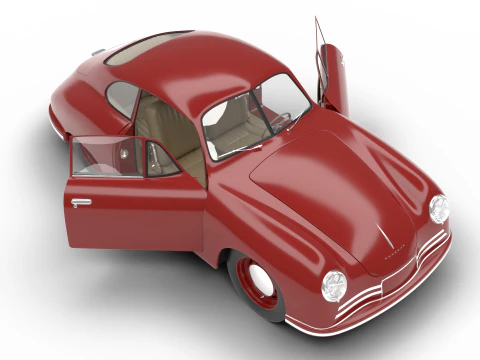 Porsche 356-2 Coupe 1948 HQ 3D Model