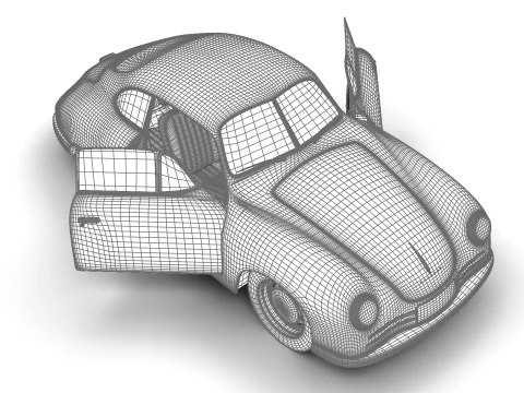 Porsche 356-2 Coupe 1948 HQ 3D Model