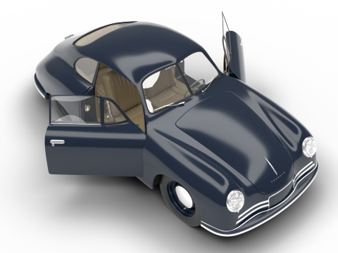 Porsche 356-2 Coupe 1948 HQ 3D Model