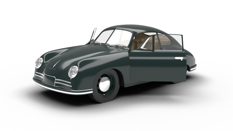 Porsche 356-2 Coupe 1948 HQ Modelo 3D .c4d .max .obj .3ds .fbx .stl .blend 