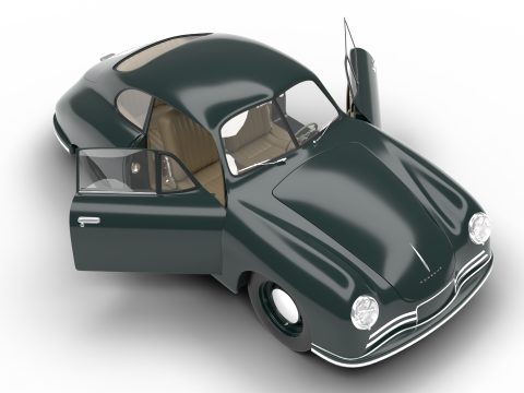Porsche 356-2 Coupe 1948 HQ Modelo 3D