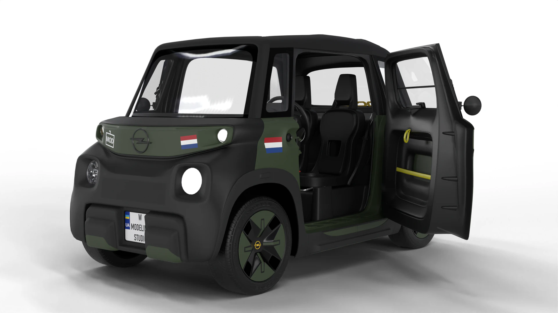 Opel Rocks-e 2020 Dutch Army HQ interior 3D Model .c4d .max .obj .3ds .fbx .stl .blend 